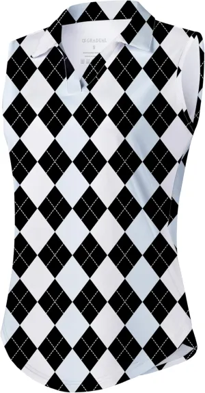 G Gradual Sleeveless Golf Shirts for Women Collared V Neck Tennis Tank Top Cooling Polo UPF 50  Quick Dry Lightweight