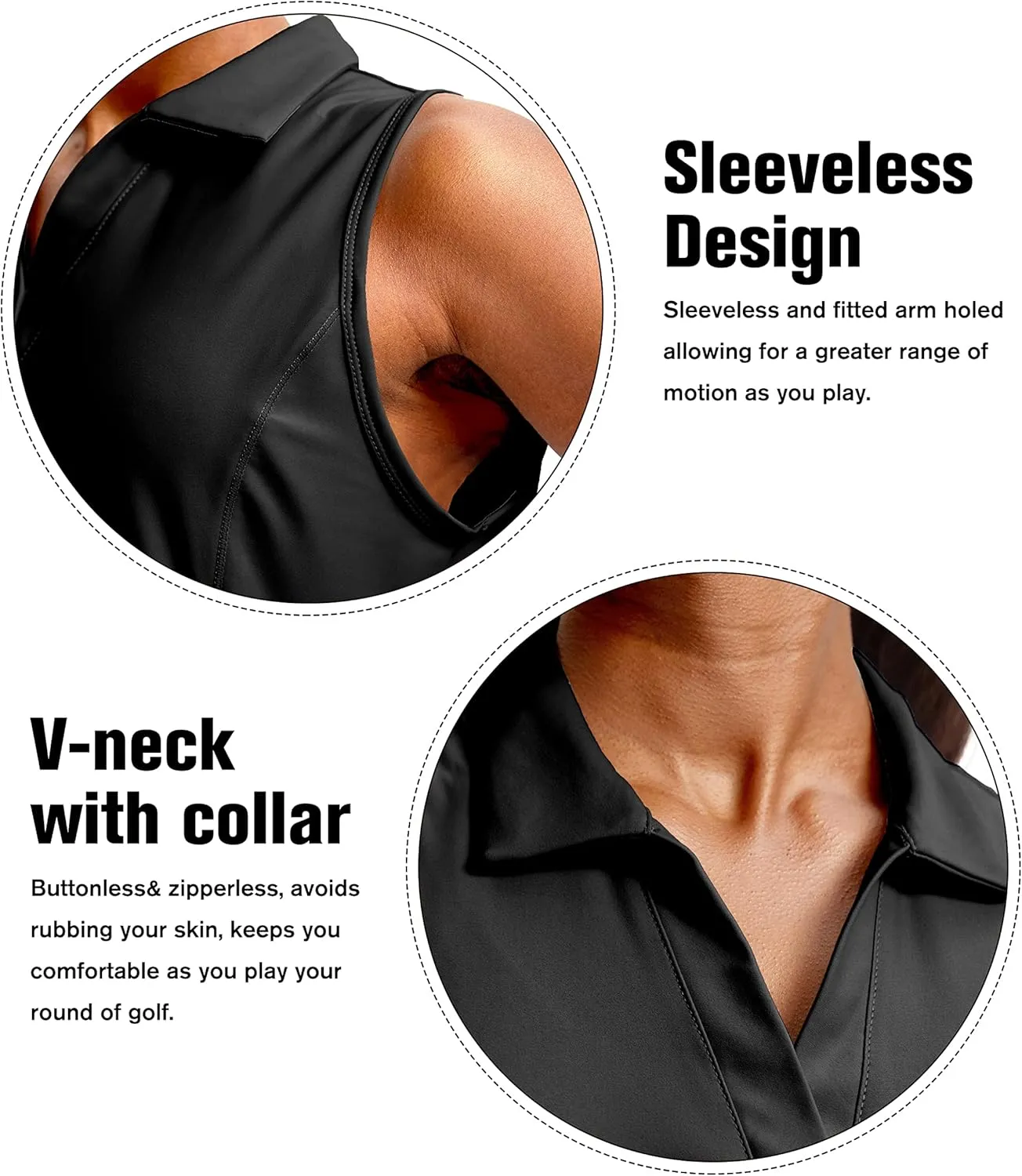G Gradual Women's Sleeveless Golf Polo Shirts Tennis Quick Dry Collared Tank Tops V-Neck Polos for Women