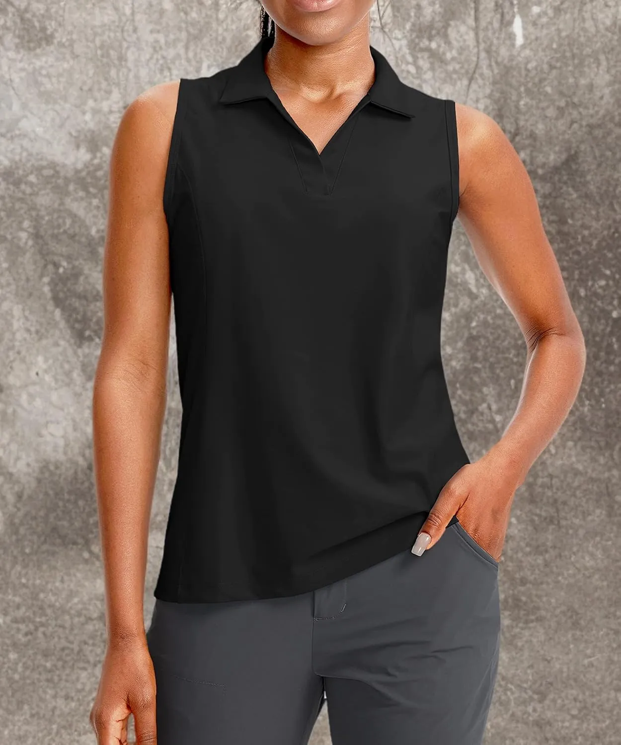 G Gradual Women's Sleeveless Golf Polo Shirts Tennis Quick Dry Collared Tank Tops V-Neck Polos for Women