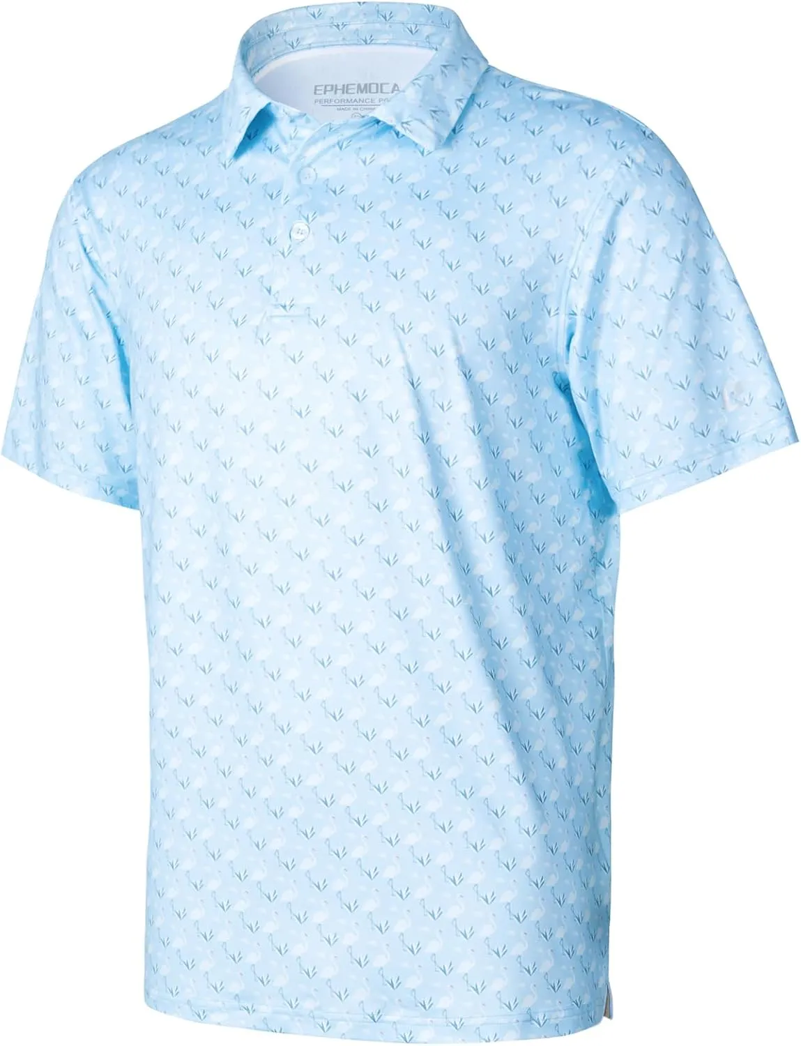 Golf Shirts for Men Dry Fit Performance Short Sleeve Print Moisture Wicking Polo Shirt