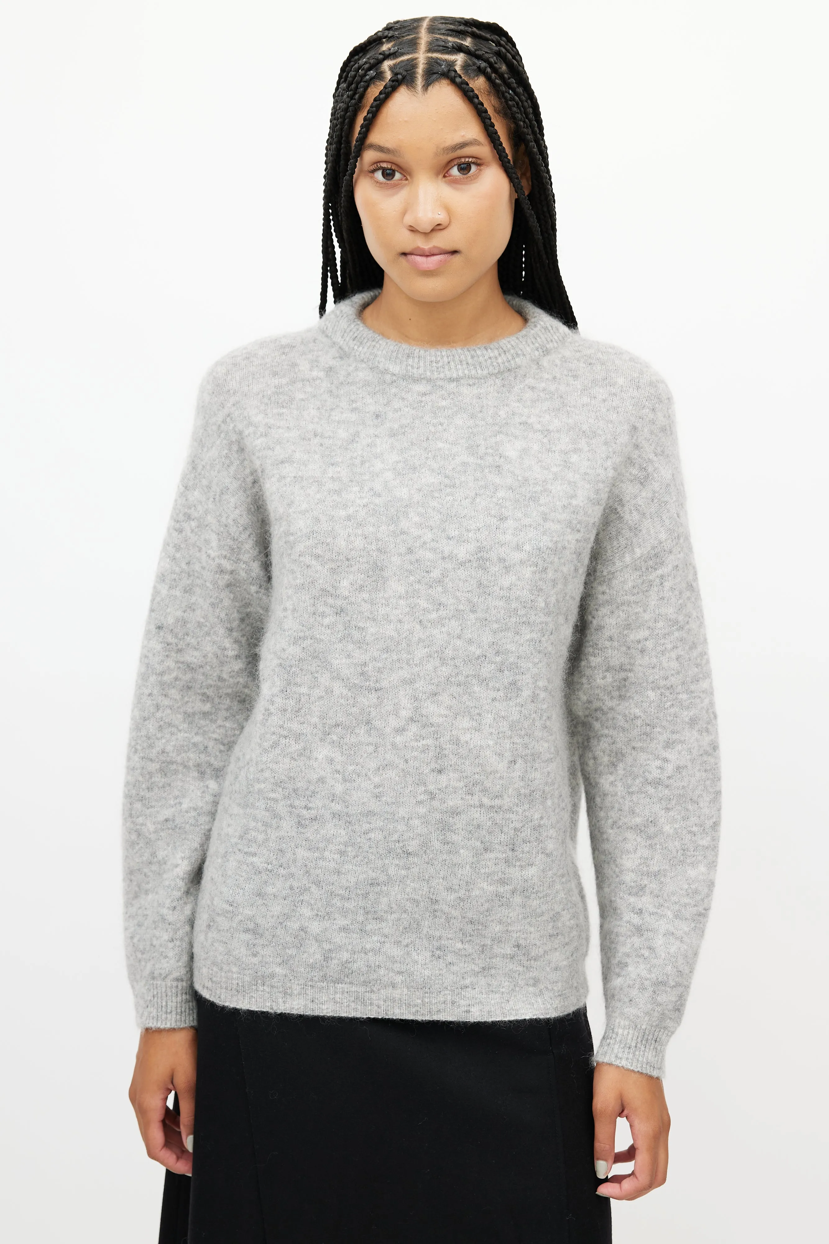Grey Wool Knit Sweater