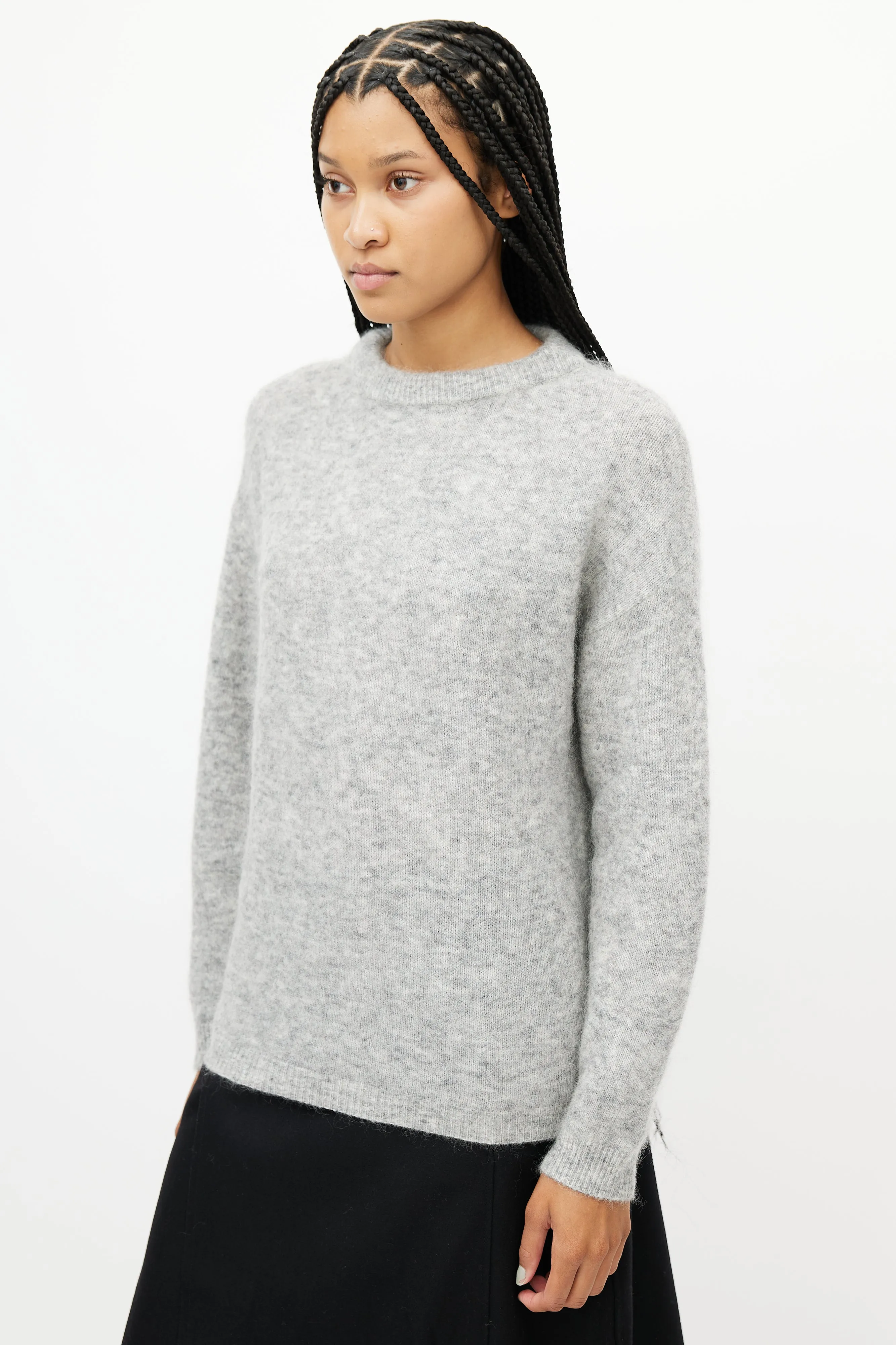 Grey Wool Knit Sweater