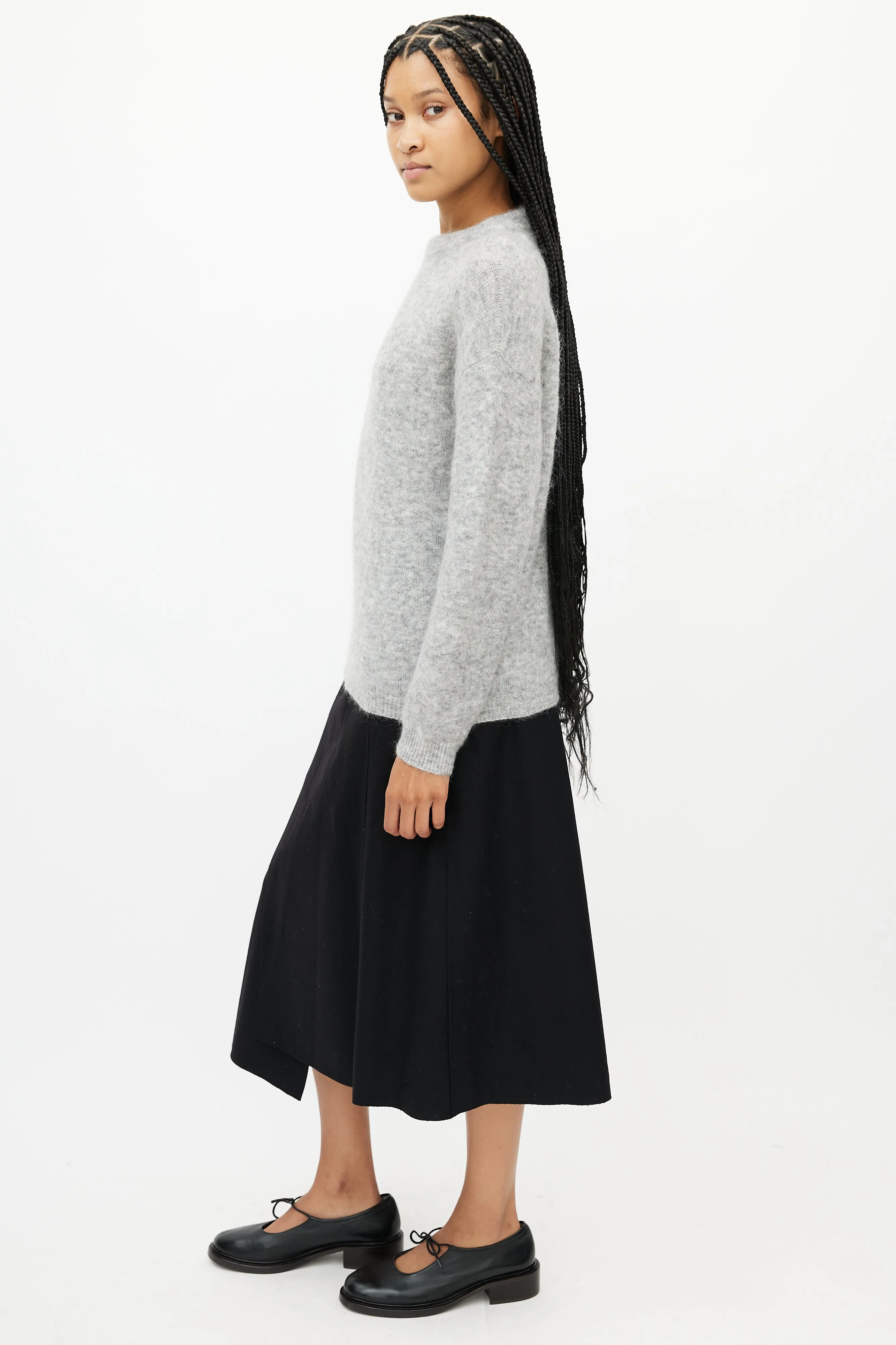 Grey Wool Knit Sweater