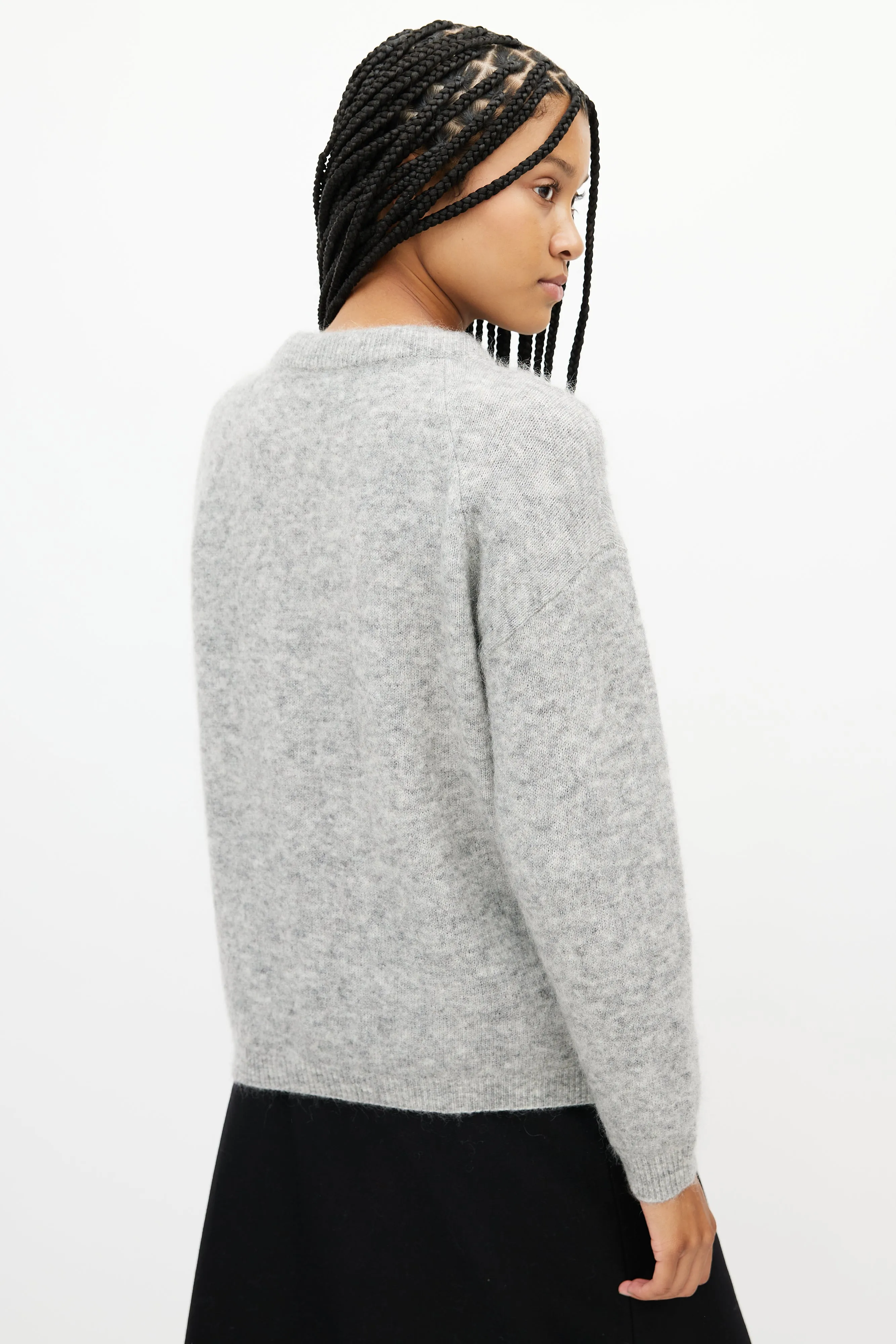 Grey Wool Knit Sweater