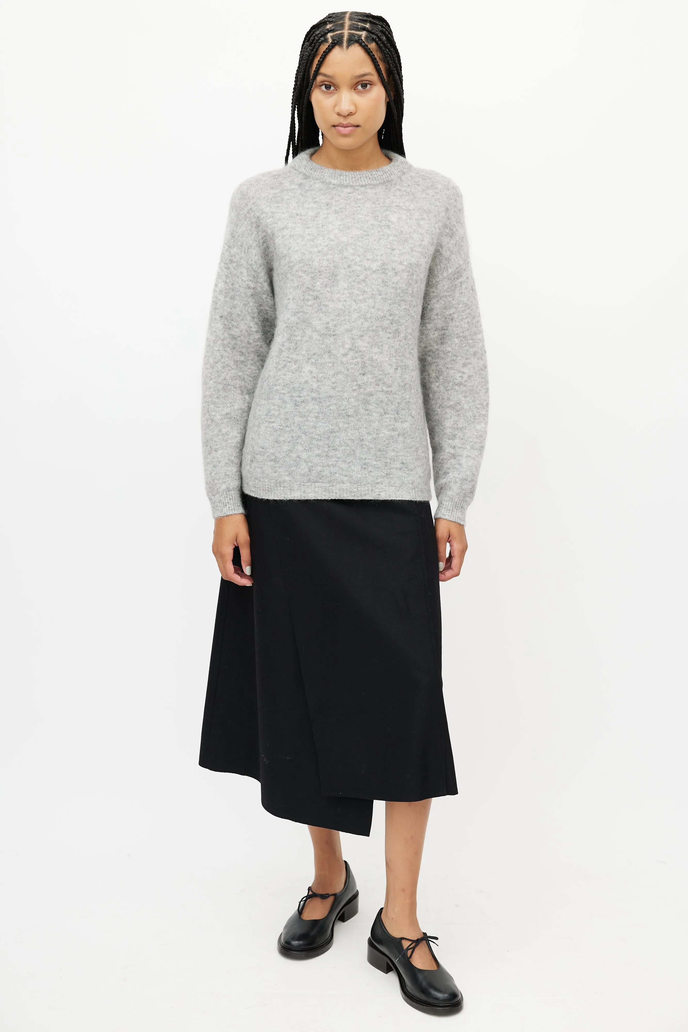 Grey Wool Knit Sweater