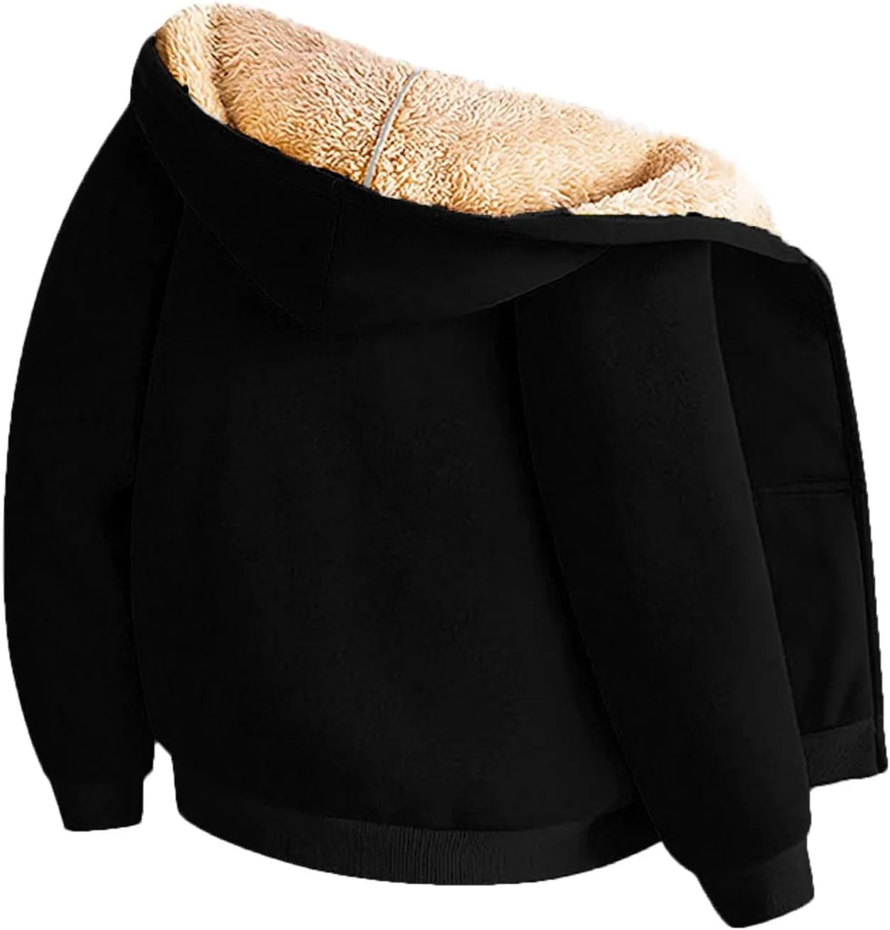 Gumipy Zip Up Hoodie Women Fleece Oversized Hoodie Sweatshirt Plus Size Sherpa Lined Hoodies Jacket Winter Coats with Pockets