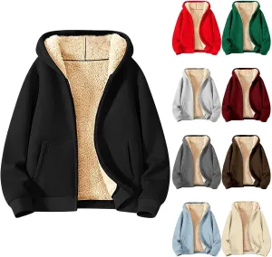 Gumipy Zip Up Hoodie Women Fleece Oversized Hoodie Sweatshirt Plus Size Sherpa Lined Hoodies Jacket Winter Coats with Pockets