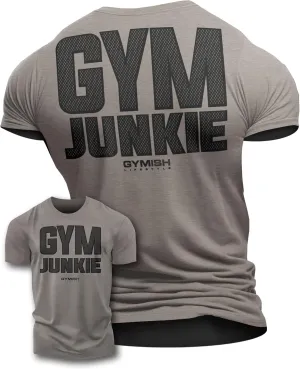 Gym Junkie Funny Saying T-Shirt for Men Fitness Inspiring Workout Shirts for Him
