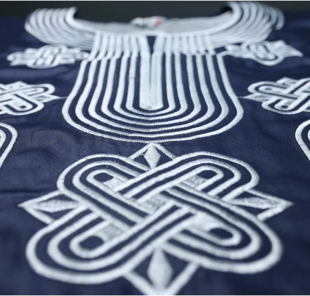 HD African Mens Apparel Agbada Clothing Embroidery Dashiki Shirts and Pants Outfits 3 Pieces