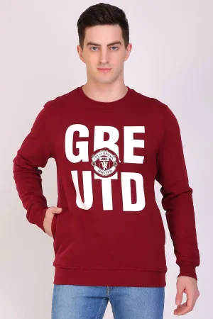 HiFlyers Full Sleeve Printed Men Sweatshirt-Maroon