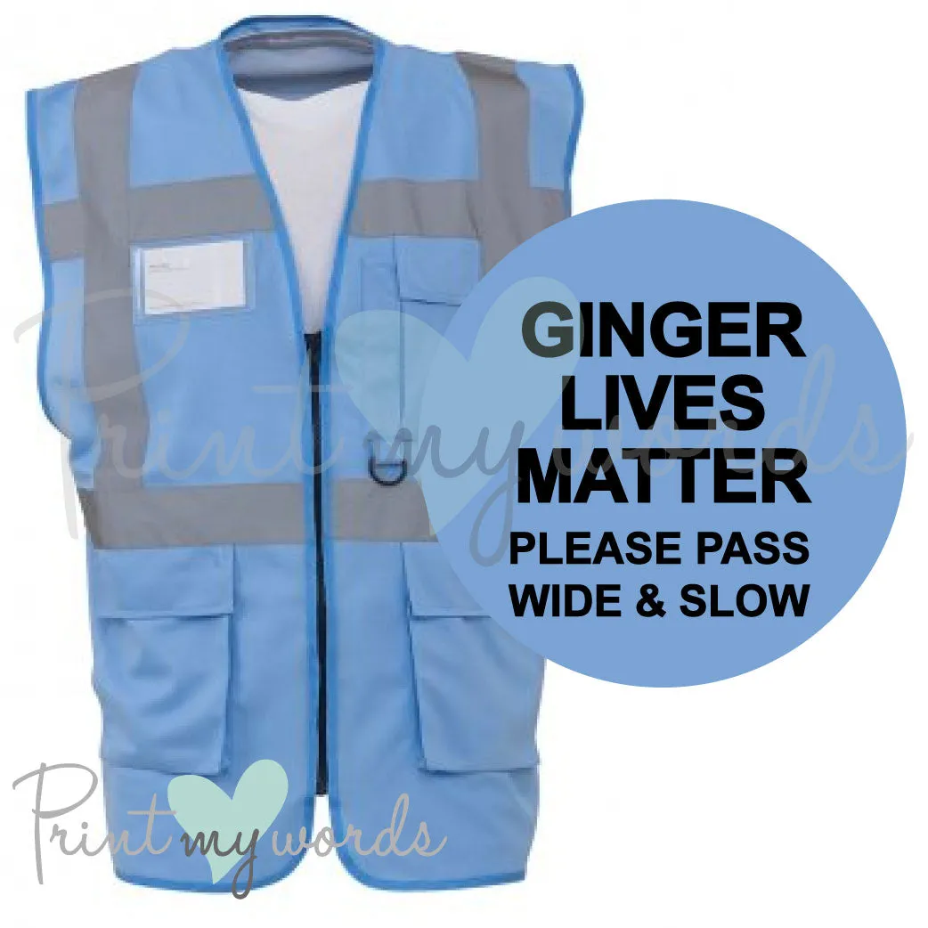 High Visibility Hi Vis Equestrian Reflective Vest Tabard Waistcoat GINGER LIVES MATTER
