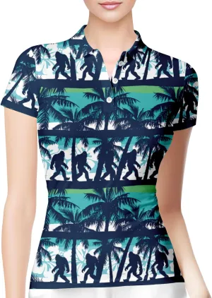 HIVICHI Funny Golf Shirts for Women Cute Crazy Print Short Sleeve Moisture Wicking Womens Polo Shirt