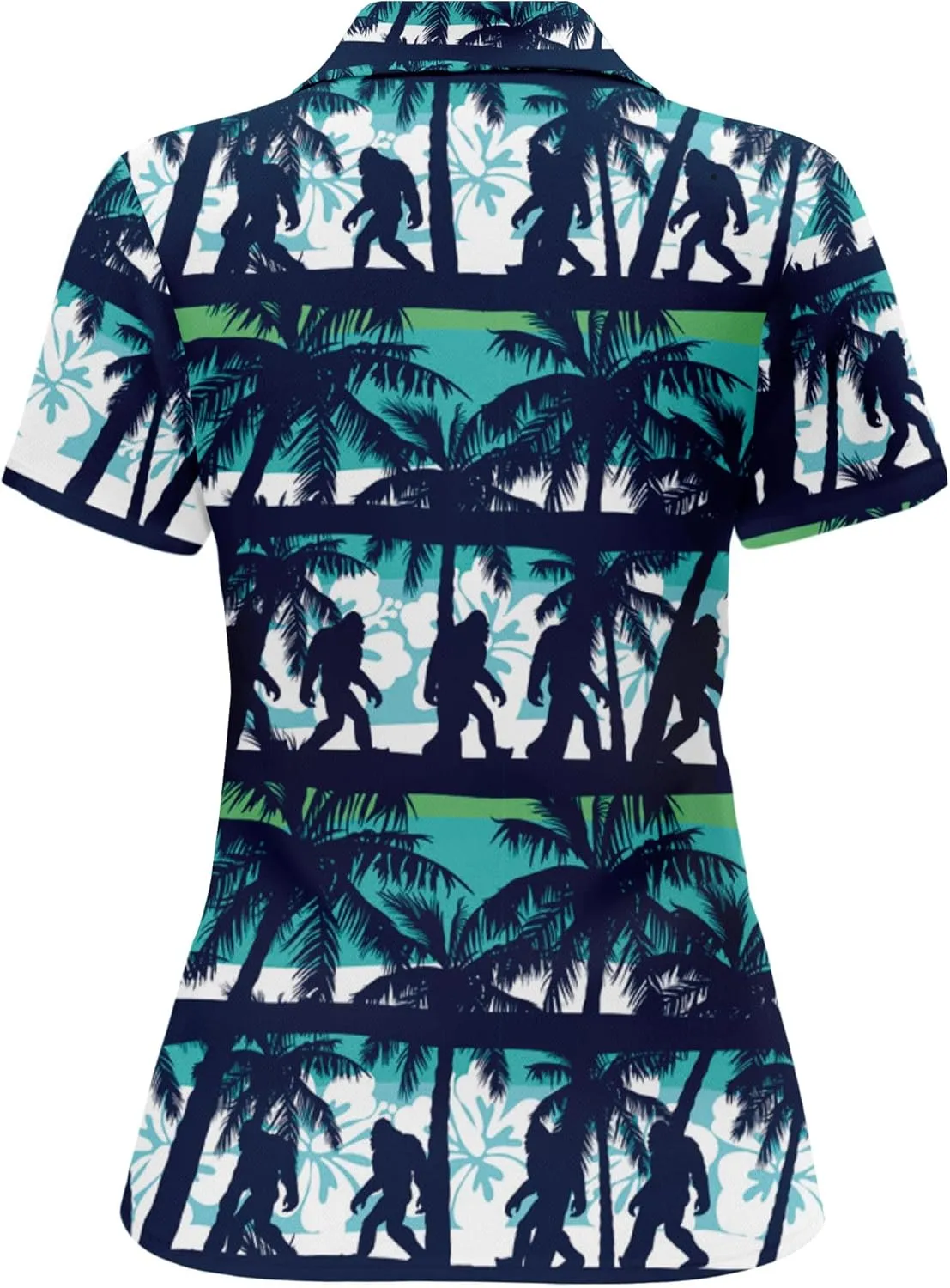 HIVICHI Funny Golf Shirts for Women Cute Crazy Print Short Sleeve Moisture Wicking Womens Polo Shirt