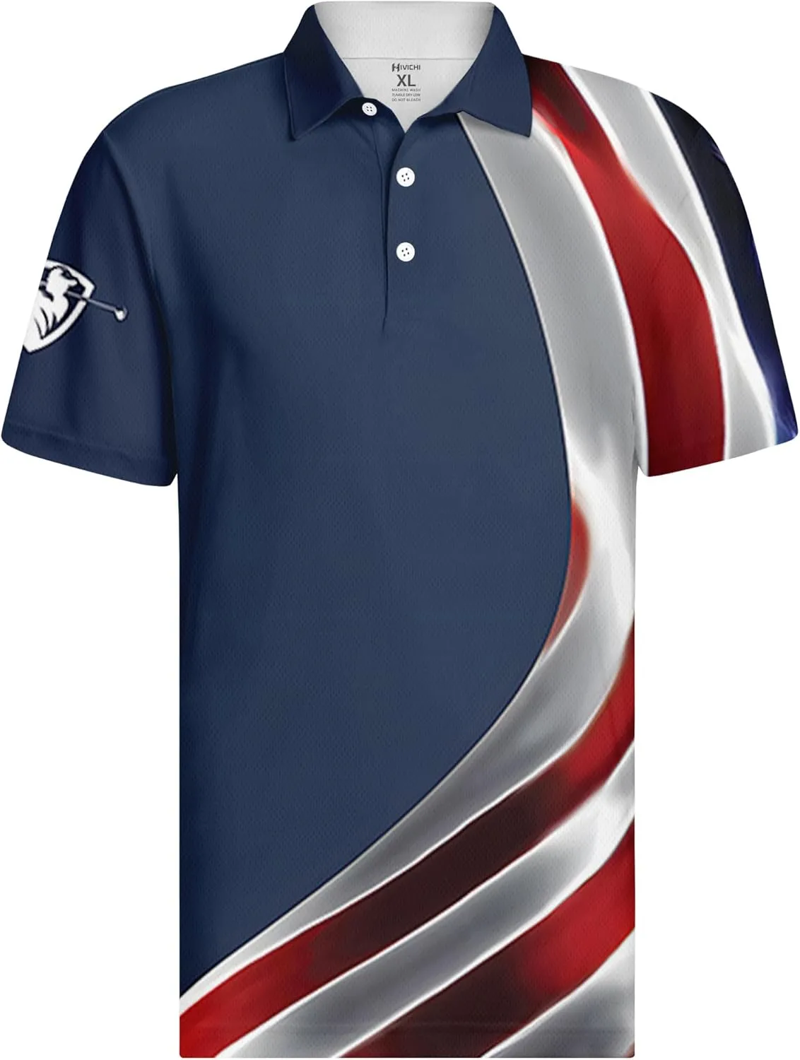 HIVICHI Funny Mens Golf Shirt Graphic Moisture Wicking Performance Golfing Print Athletic Polo Shirts for Men