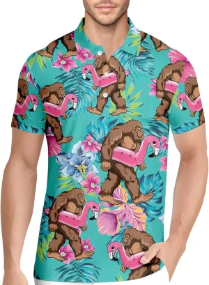 HIVICHI Funny Mens Golf Shirt Graphic Performance Moisture Wicking Golfing Print Athletic Polo Shirts for Men