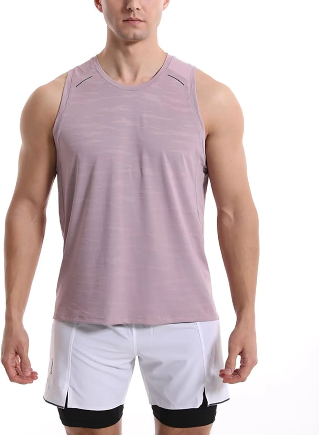 HNVAVQ Men's Athletic Workout Tank Tops Sleeveless Running Shirts Training Quick Dry Gym Vest