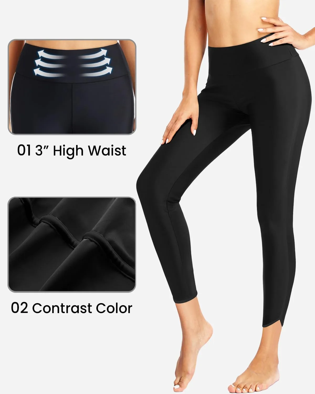 Holipick High Waisted Swim Pants for Women - Swimming Leggings Swimsuit UPF 50  Rash Guard