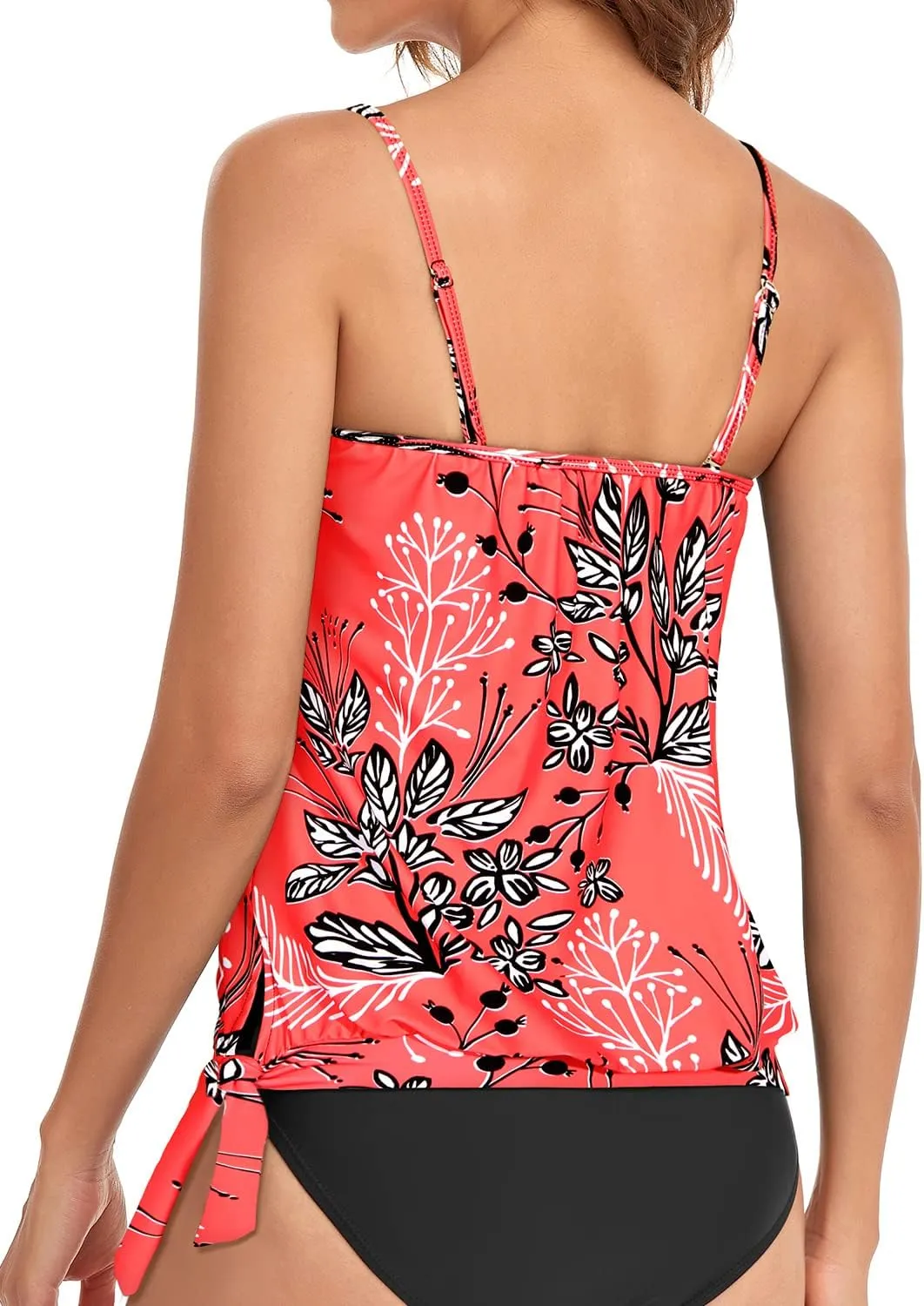 Holipick Strapless Tankini Tops for Women Swimwear Top ONLY Bandeau Bathing Suit Blouson Swimsuit No Bottom