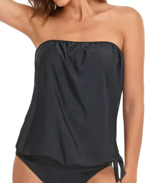 Holipick Strapless Tankini Tops for Women Swimwear Top ONLY Bandeau Bathing Suit Blouson Swimsuit No Bottom