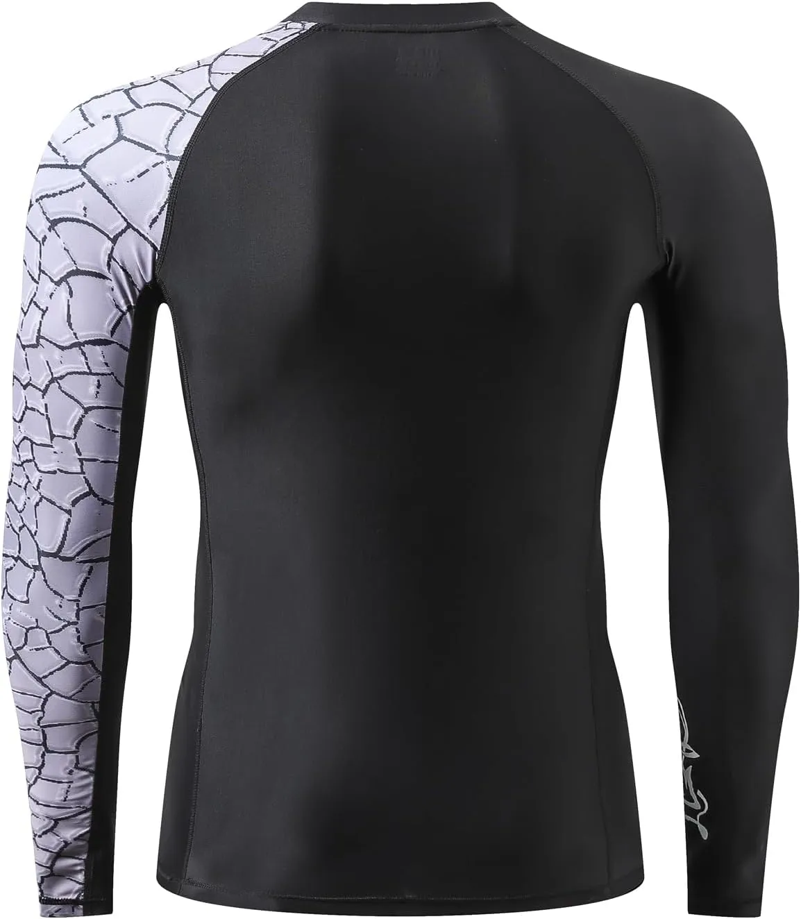 HUGE SPORTS Men's Rash Guard Long Sleeves UPF 50  UV Sun Protection Quick Drying Splice Compression Swim Shirts
