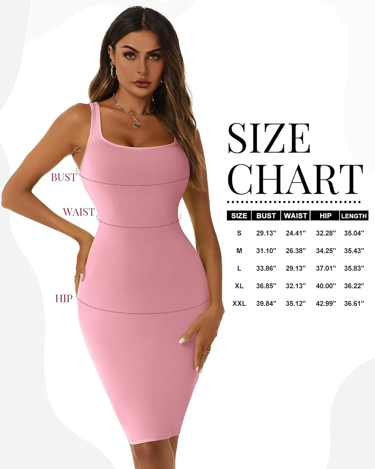 Huukeay 3 Pcs Women's Square Neck Bodycon Dress, Casual Sleeveless Tank Top Basic High Stretchy Mini Party Dresses