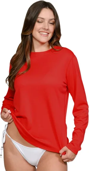 INGEAR Women's Long Sleeve Sun Protection Swim Shirt UV Womens Sun Shirts Rash Guard