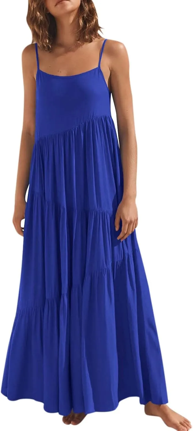 iQKA Women Off Shoulder Polka Dot Printed Maxi Dress Plus Size Summer Ruffle Bow Long Dress