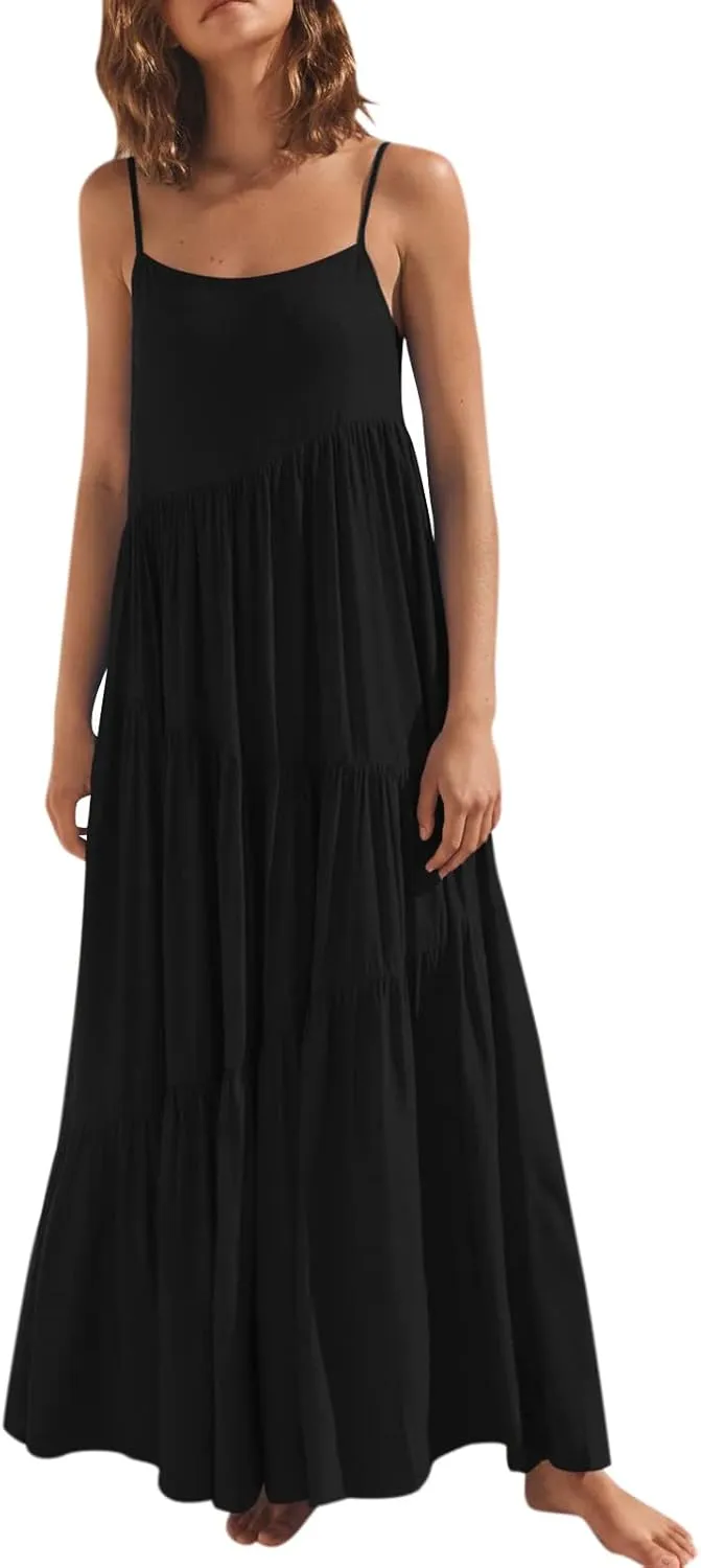iQKA Women Off Shoulder Polka Dot Printed Maxi Dress Plus Size Summer Ruffle Bow Long Dress