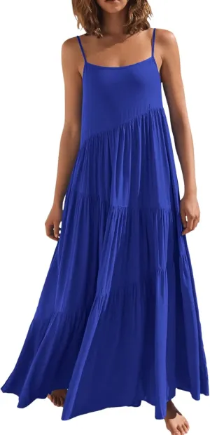 iQKA Women Off Shoulder Polka Dot Printed Maxi Dress Plus Size Summer Ruffle Bow Long Dress