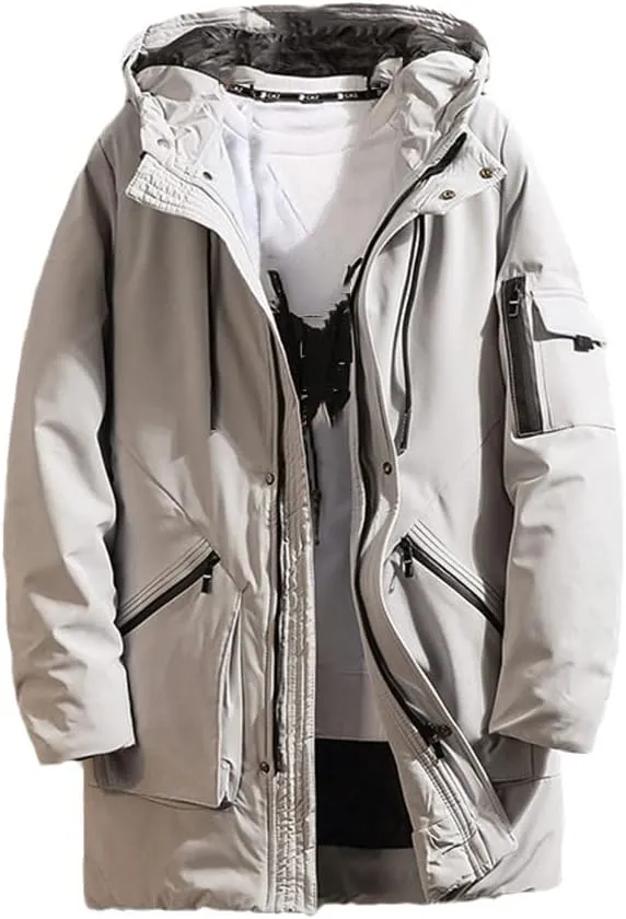 Japanese Overcoat Men Autumn Winter Long Jacket Cotton Padded Long Coat Hooded Outwear Jacket Plus Size