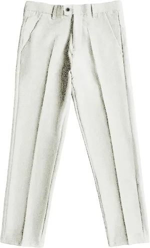 JEShifangjiusu Men's Business Suit Pants Casual Pants Slim Fit Flex Flat Front Pant Stretch Tapered Chino Pants Trousers (37,White), White, 37