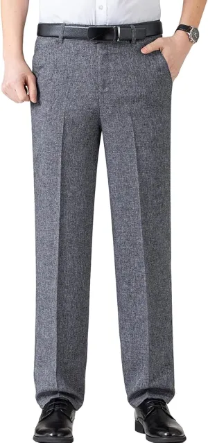 JEShifangjiusu Men's Chino Flat Front Slim Fit Pant Casual Cotton Stretch Suit Pants Lightweight Skinny Fit Dress Pant (30,Grey), Grey, 30
