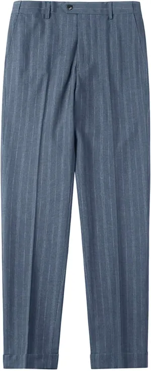 JEShifangjiusu Men's Classic Athletic Pants Slim Fit Business Dress Pants Chino Pant Flat Front Straight Fit Suit Pant (32,Blue), Blue, 32