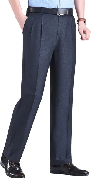 JEShifangjiusu Men's Classic Fit Flat Front Dress Pants Skinny Casual Business Chino Pants Stretch Slim Fit Skinny Suit Pants (33,Grey 1), Grey 1, 33