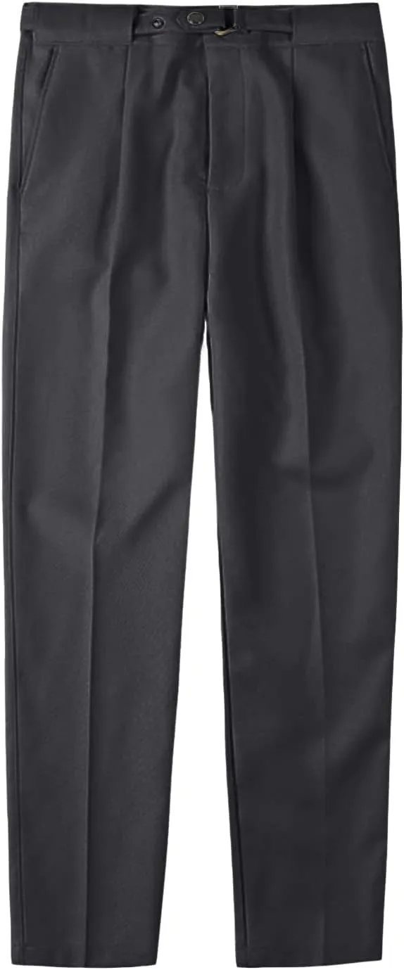 JEShifangjiusu Men's Dress Trousers Solid Color Flat Front Skinny Business Pants Slim Fit Chino Pencil Formal Pants (29,Black), Black, 29