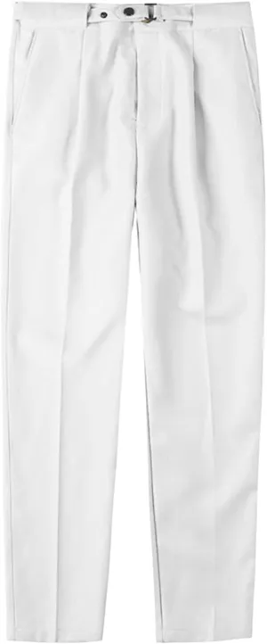 JEShifangjiusu Men's Dress Trousers Solid Color Flat Front Skinny Business Pants Slim Fit Chino Pencil Formal Pants (32,White), White, 32