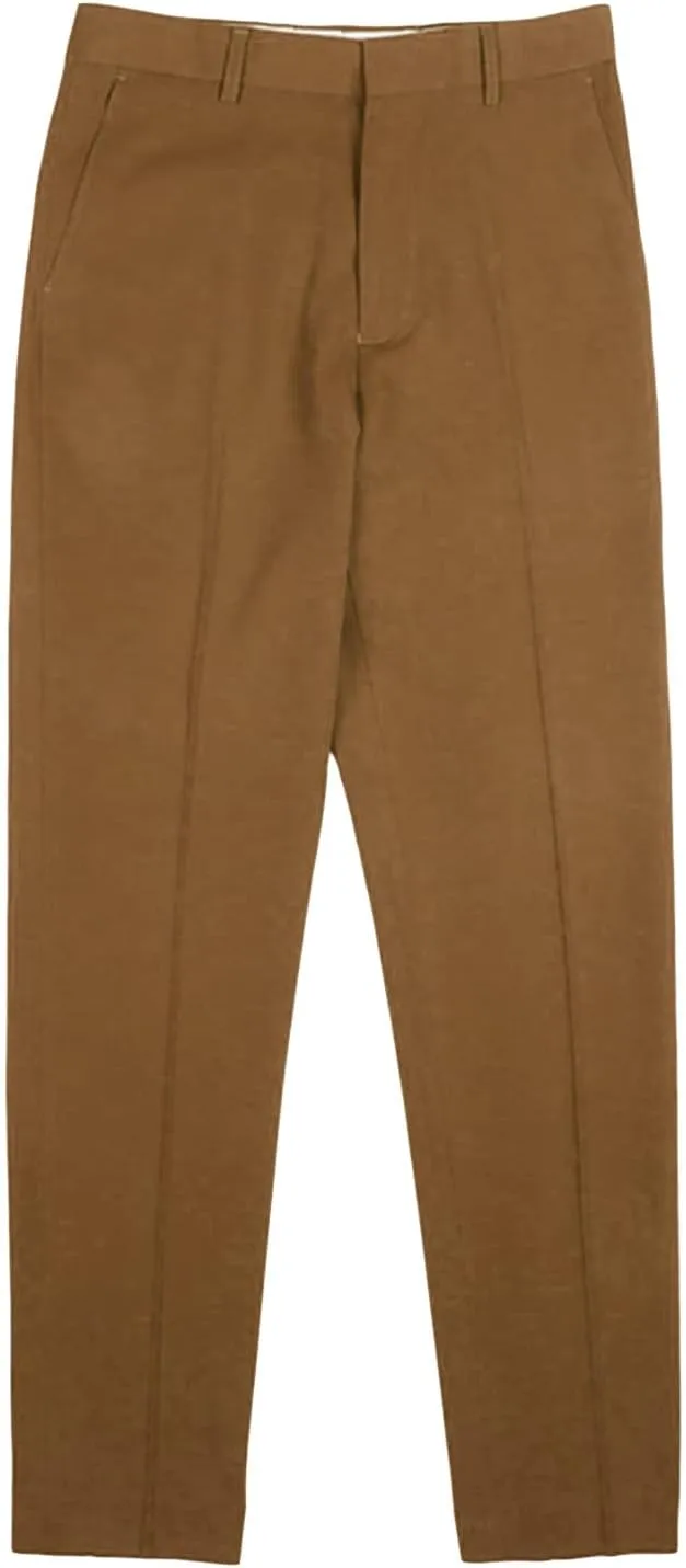 JEShifangjiusu Men's Flat Front Straight Fit Dress Pant Casual Skinny Stretch Chinos Pants Slim Fit Business Pant with Pocket (30,Brown), Brown, 30