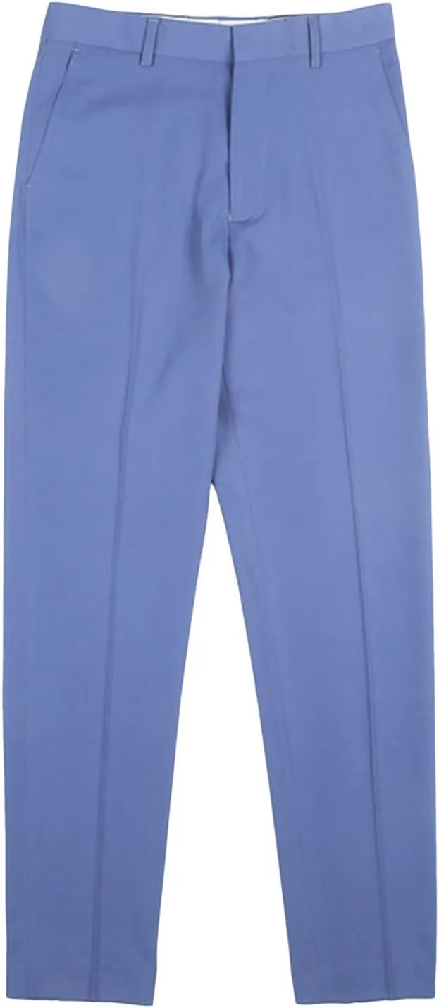 JEShifangjiusu Men's Flat Front Straight Fit Dress Pant Casual Skinny Stretch Chinos Pants Slim Fit Business Pant with Pocket (31,Dark Blue), Dark Blue, 31