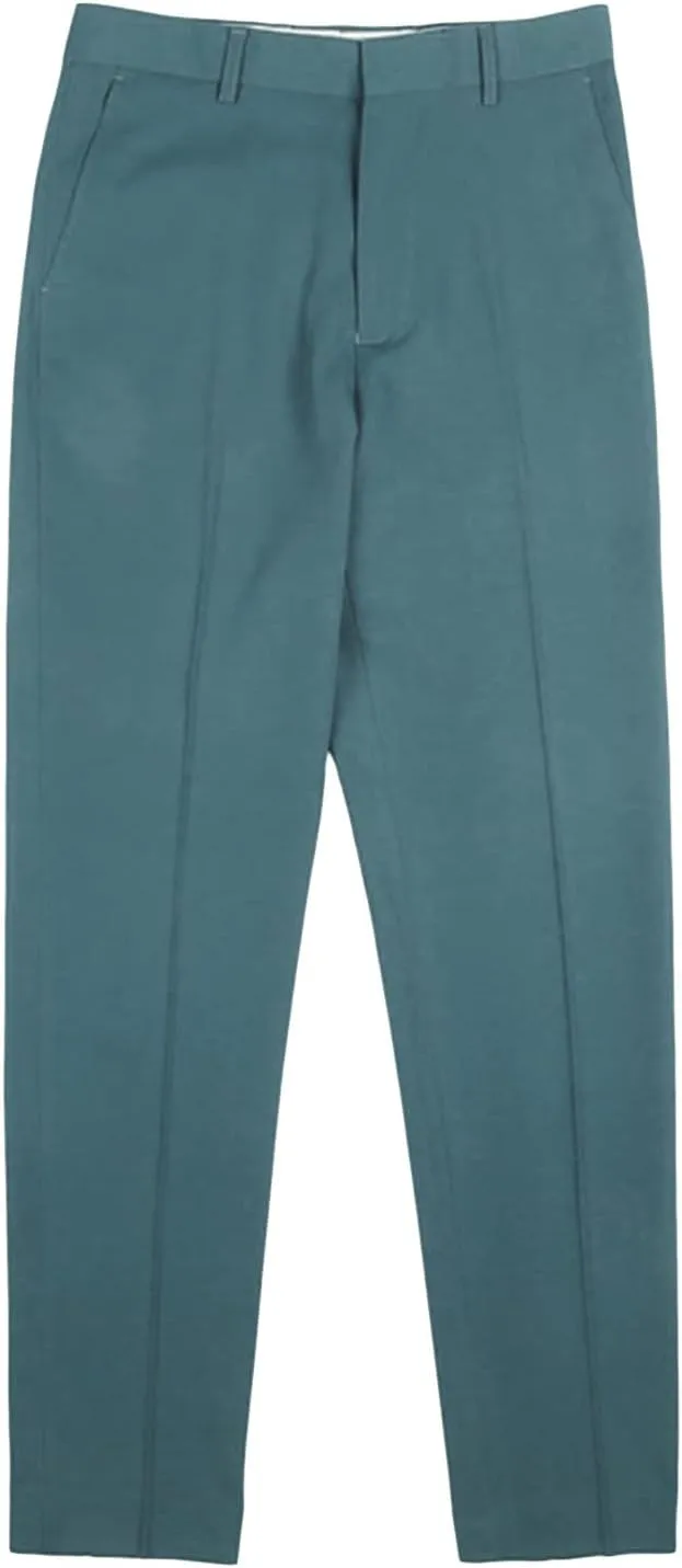 JEShifangjiusu Men's Flat Front Straight Fit Dress Pant Casual Skinny Stretch Chinos Pants Slim Fit Business Pant with Pocket (31,Dark Green), Dark Green, 31