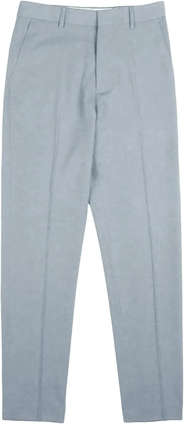 JEShifangjiusu Men's Flat Front Straight Fit Dress Pant Casual Skinny Stretch Chinos Pants Slim Fit Business Pant with Pocket (31,Grey), Grey, 31