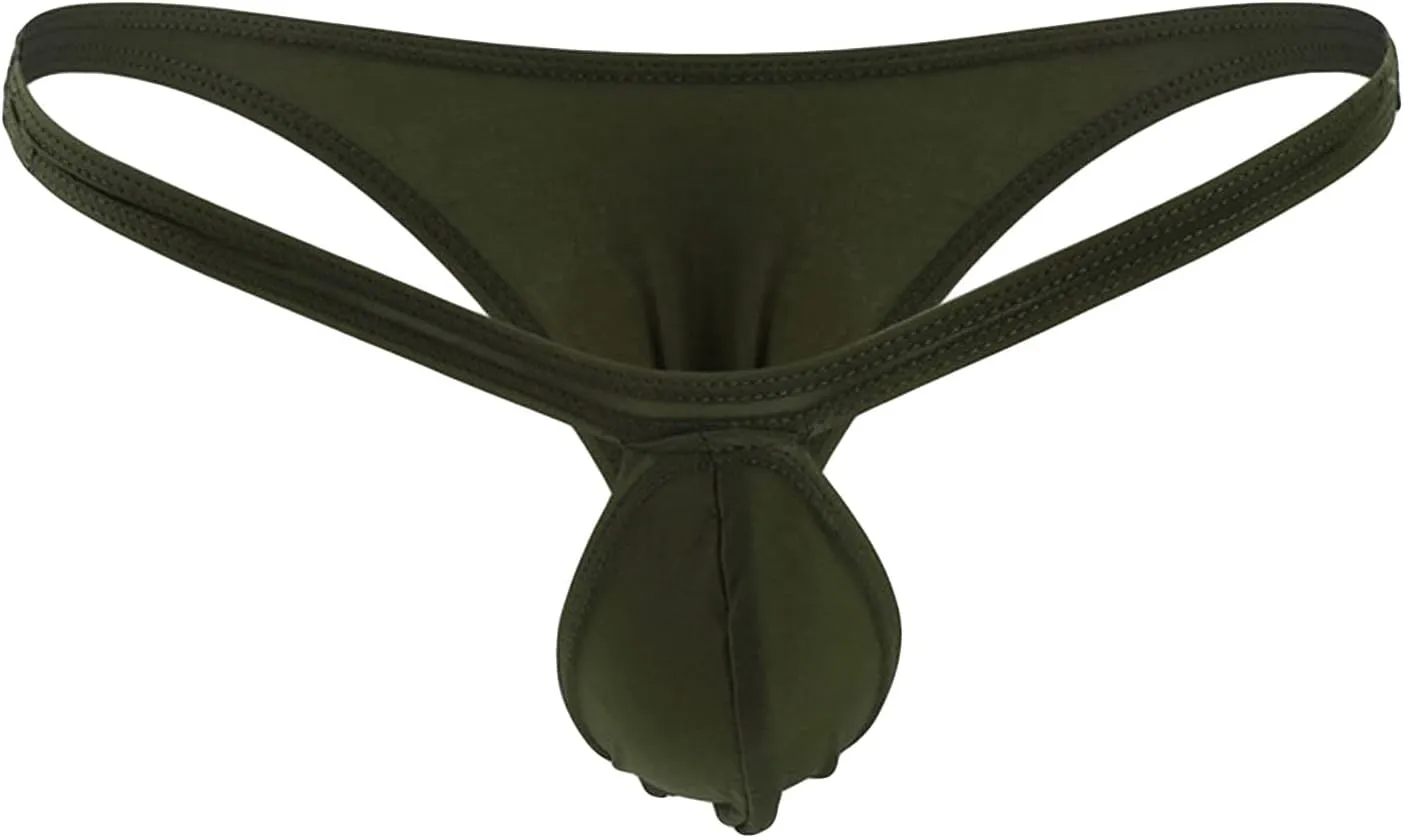 JEShifangjiusu Men'S Ice Silk Thongs Underwear Sexy Pouch Bikini Jockstrap G-String Briefs See Through T-Back Thong Lingerie
