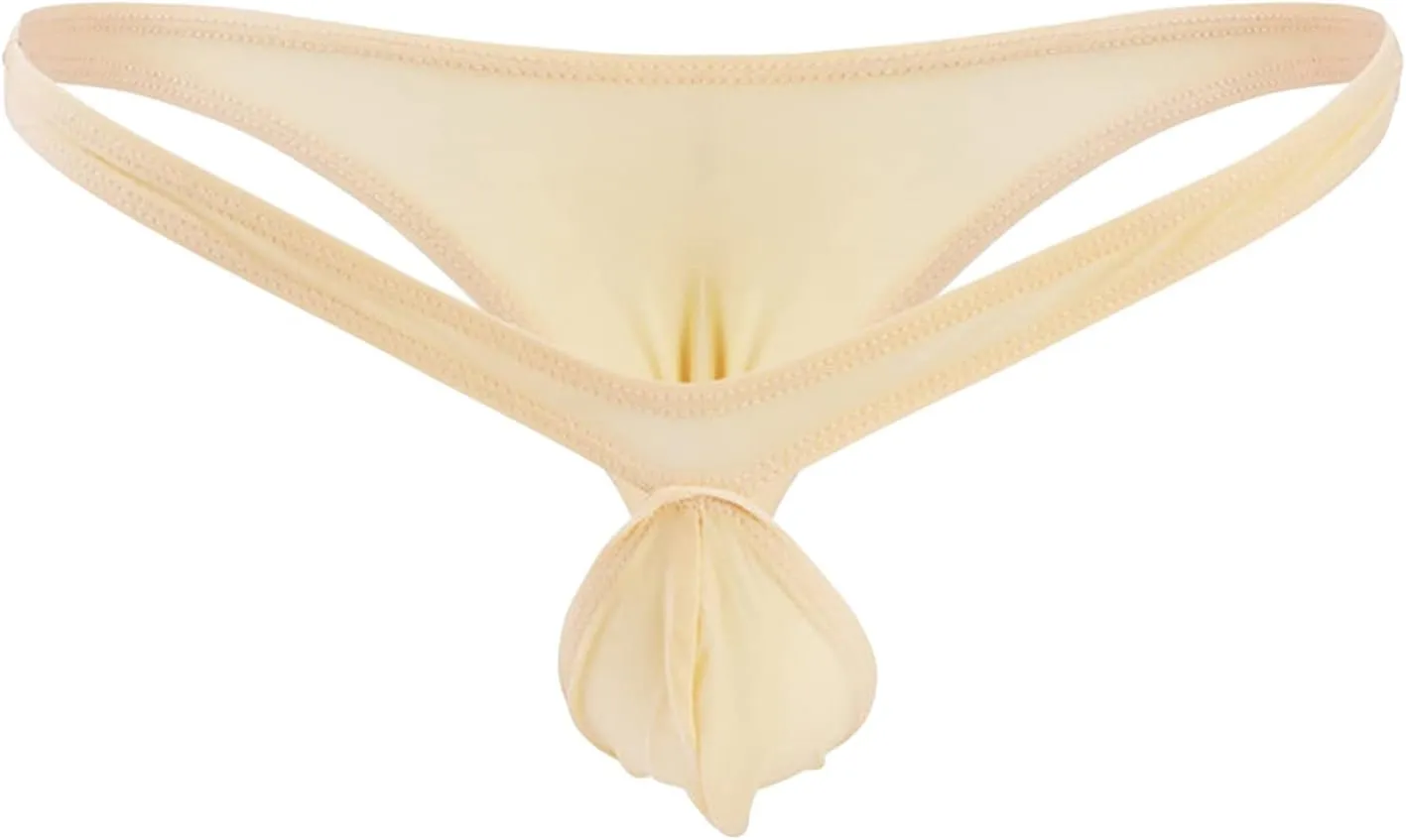 JEShifangjiusu Men'S Ice Silk Thongs Underwear Sexy Pouch Bikini Jockstrap G-String Briefs See Through T-Back Thong Lingerie