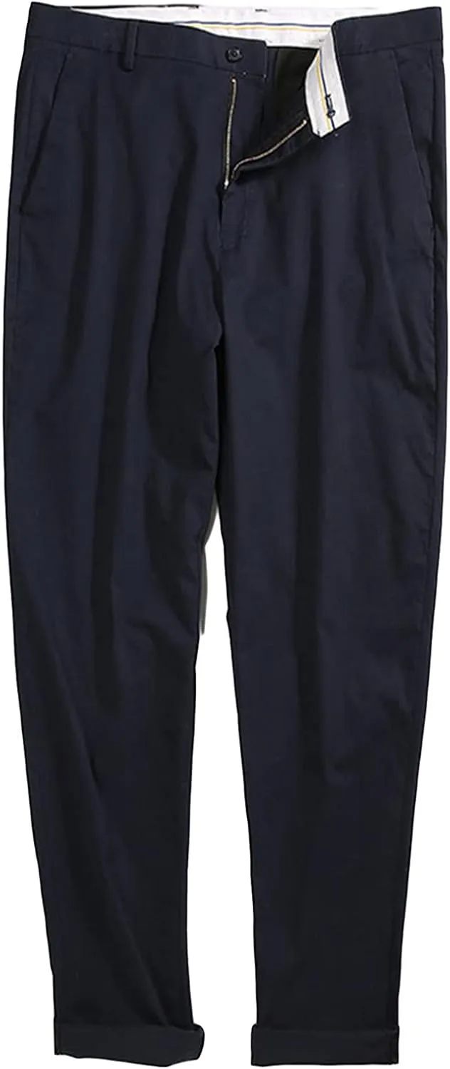 JEShifangjiusu Men's Straight Stretch Chino Pants Dress Pants Slim Fit Skinny Suit Pants Casual Lightweight Pants (38,Dark Blue), Dark Blue, 38