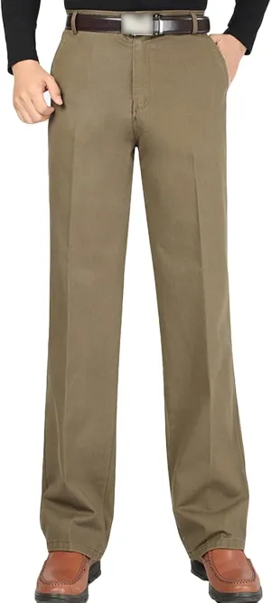 JEShifangjiusu Men's Stretch Dress Pants Casual Slim Fit Skinny Suit Pants Chino Pant Business Fit Flex Flat Front Pant (34,Dark Khaki), Dark Khaki, 34
