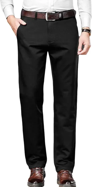 JEShifangjiusu Men's Stretch Dress Pants Slim Fit Skinny Suit Pant Business Flex Flat Front Pant Wrinkle-Resistant Chino Pant (29,Black), Black, 29