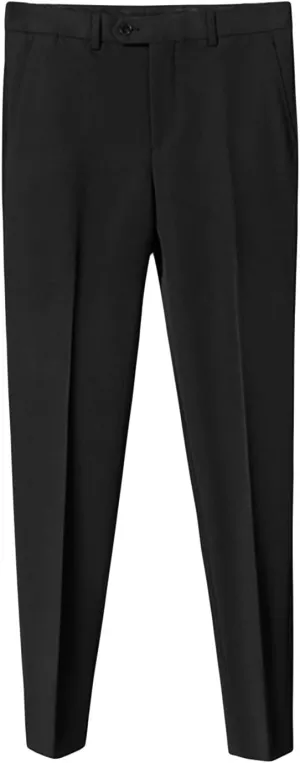 JEShifangjiusu Men's Stretch Dress Pants Slim Fit Skinny Suit Pants Casual Fashion Retro Tapered Business Dress Chino Pants (31,Black), Black, 31