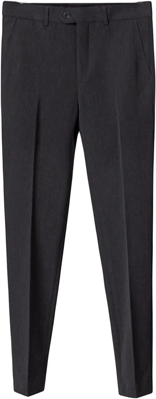 JEShifangjiusu Men's Stretch Dress Pants Slim Fit Skinny Suit Pants Casual Fashion Retro Tapered Business Dress Chino Pants (31,Dark Grey), Dark Grey, 31