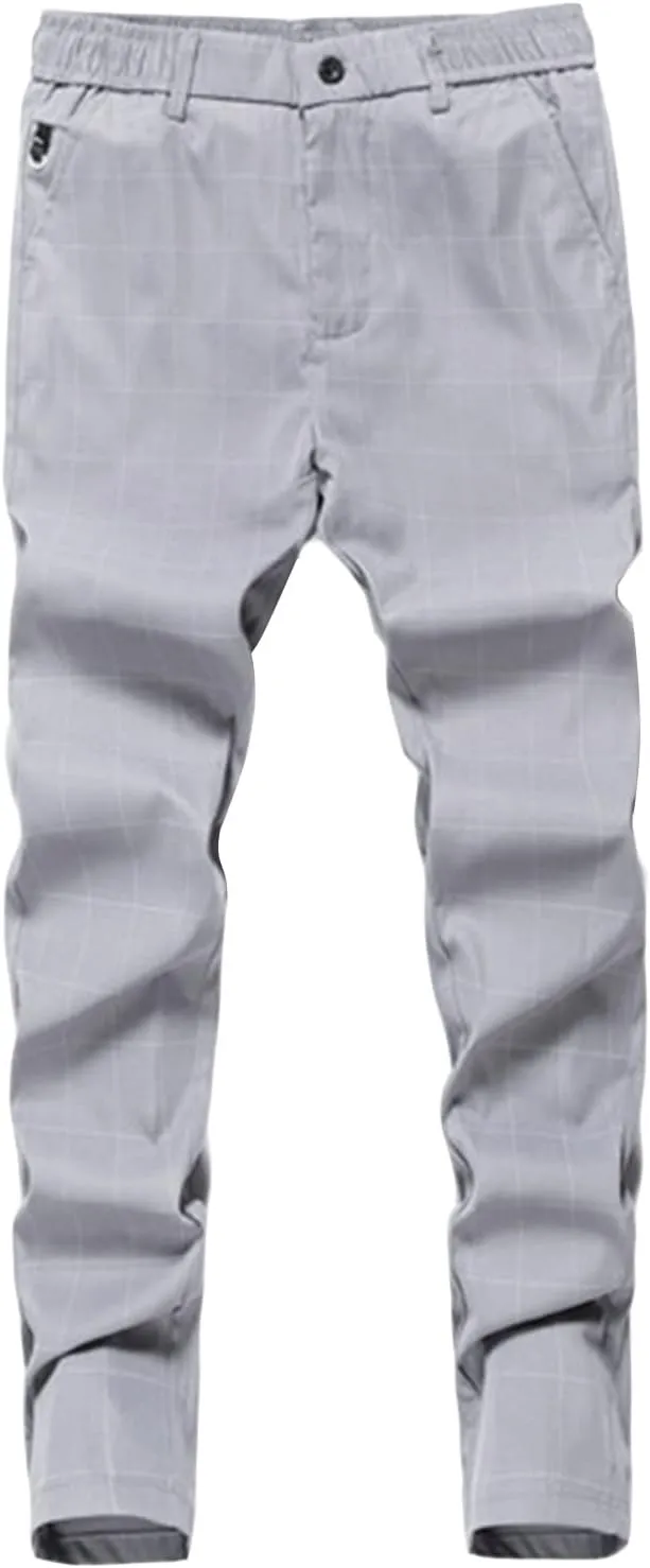 JEShifangjiusu Men's Striped Dress Pants Slim Fit Flat Front Pencil Prom Trousers Casual Business Skinny Trousers Chino Pant