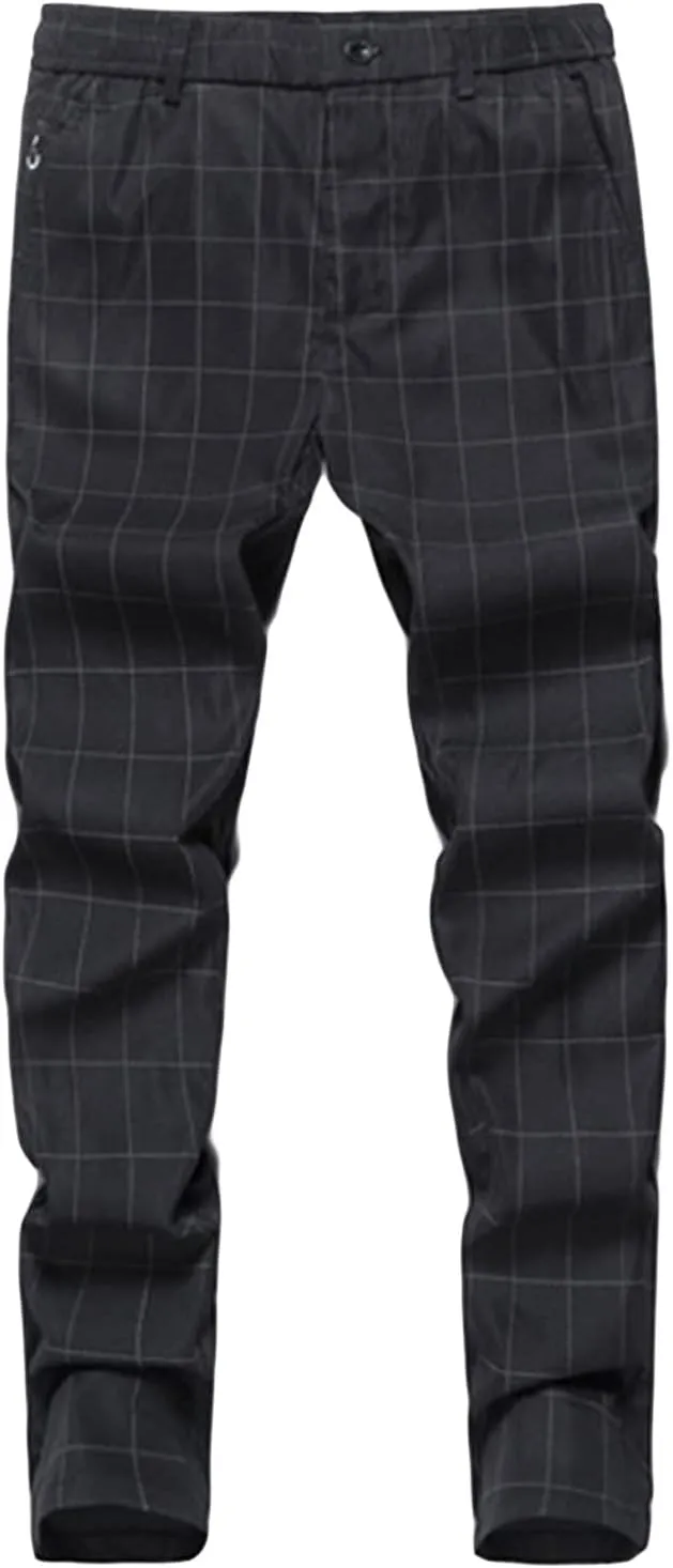 JEShifangjiusu Men's Striped Dress Pants Slim Fit Flat Front Pencil Prom Trousers Casual Business Skinny Trousers Chino Pant