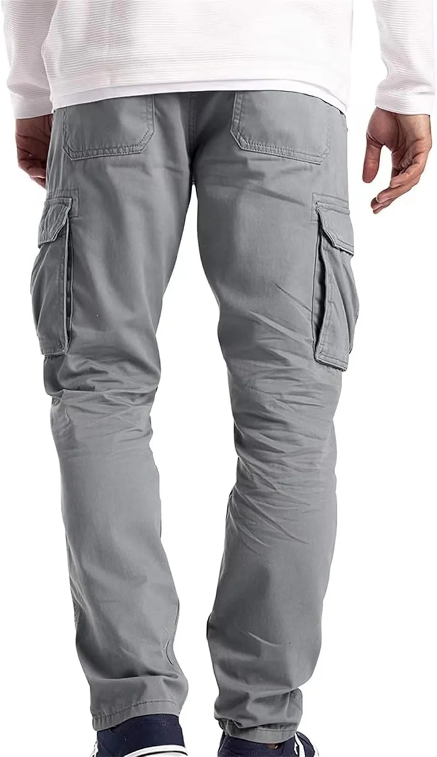 JEShifangjiusu Mens Wild Cargo Pants Stretch Hiking Work Pants Joggers Sweatpants Casual Slim Fit Chino Trousers With Pockets